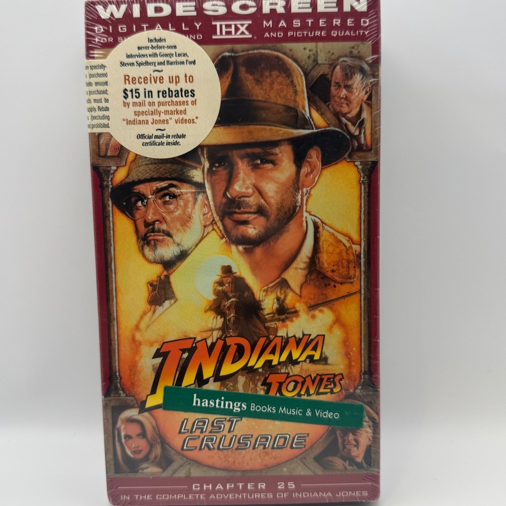 Indiana Jones and the Last Crusade VHS 1999 Widescreen THX Sealed Harrison Ford